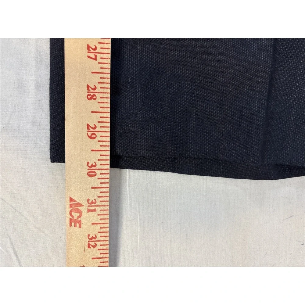 TownCraft Mens Pleated Front Dress Pants 36x30 Blue Pinstripe Wool Blend N2140